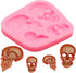 Creative Skeleton Head Skull Silicone Cake Decoration Mold 2 Pcs, Skeleton Head Fondant Mold for Cake Decoration Candy Sugar Cupcake Topper Cake P...