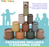 Kidsthrill Set Brown-theme Modern Design 11 Stacking Cups Baby Toys for Boys & Girls, Drain Holes for Baby Bath Toys Pool Toys and for Beach Sand ...