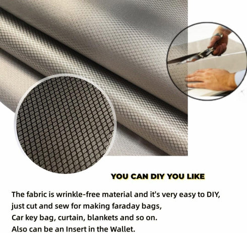 Faraday Fabric Nickel Copper Faraday Blocking Cloth 43.3"x59" Material Protection Fabric for DIY Faraday Cage, Box, Clothes, Curtains...