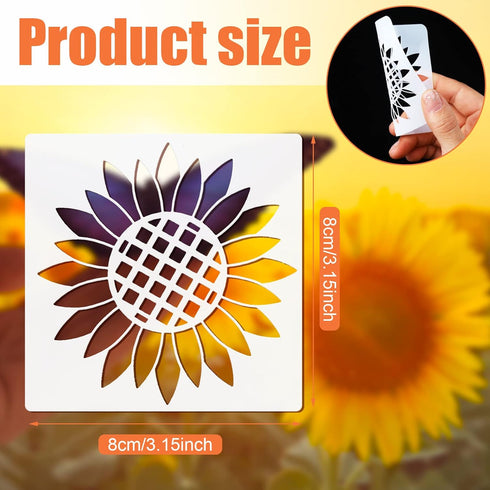 100 Pieces Butterfly Sunflower Stencil Template for Painting Reusable Drawing Stencils Spring Summer Template, Stencils for Painting on Wood Craft...