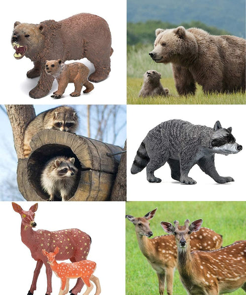 Forest Animals Figurines Toys, 10PCS Realistic Plastic Wild Woodland Animals Figures Playset, Cake Toppers Birthday Gift for Kids Children Toddler...