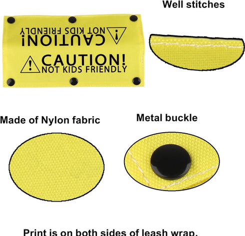 Funny Leash Sleeve Caution! Not Kids Friendly Dog Leash Wrap Sleeve Pet Birthday Gift (Caution! Not Kids Friendly-YE Sleeve)...