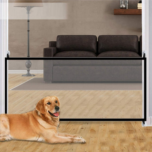 70.9"x28.3" Pet Gate,Baby Gate,Magic Gate Portable Folding mesh gate Safe Guard Isolated ?Indoor and Outdoor Safety Gate Install Anywhere (Black)...