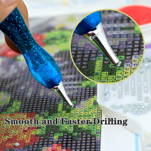 Resin Diamond Painting Pen with Stainless Steel Tips,CATEARED Handturned Drill Pen with Forever Placers Diamond Art Accessories and Tools Rhinesto...