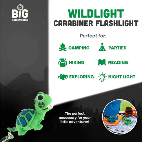 Big Discoveries WildLight Animal Carabiner Flashlight - Fun Mini Keychain Flash Lights for Kids, Nurses, Camping...