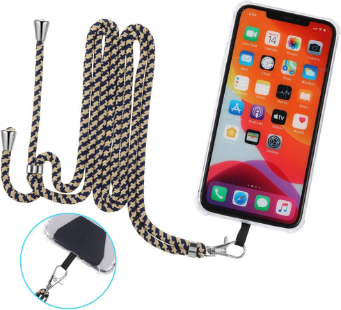 Weewooday 4 Pieces Universal Cell Phone Lanyard Around The Neck Phone Lanyard Crossbody Adjustable Nylon Phone Lanyard Patch with Neck Strap for M...