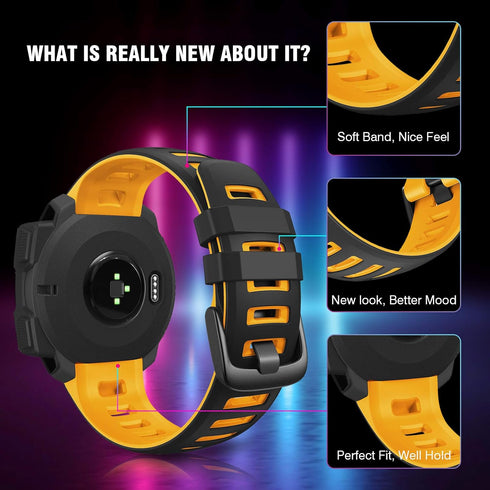 ANCOOL Compatible with Garmin Instinct 2 Band, Soft Silicone Watchband Replacement for Garmin Instinct Tide/Esports/Solar/Tactical Smartwatches, B...