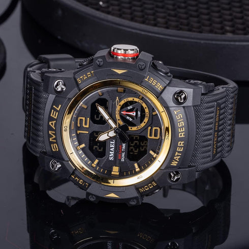 KXAITO Men's Analog Sports Watch Military Watch Outdoor LED Stopwatch Digital Electronic Large Dual Display Waterproof Tactical Army Wrist Watches...