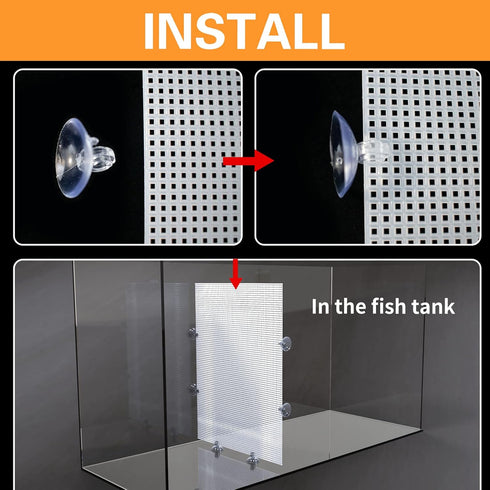 2PCS Fish Tank Divider Aquarium Dividers Fish Clear Plastic Tank Separator with Suction Cups DIY Designed Adjustable Isolation Board Reusable Part...