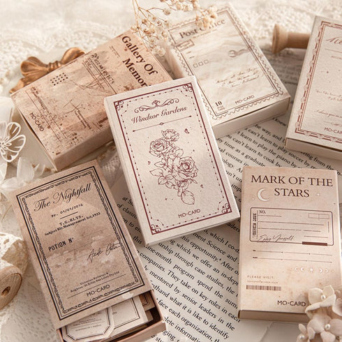 180pcs Vintage Scrapbook Paper Stickers Label Stickers Set, Matchbox Sticker Pack for Junk Journaling Supplies Scrapbook Stickers for DIY Arts Cra...