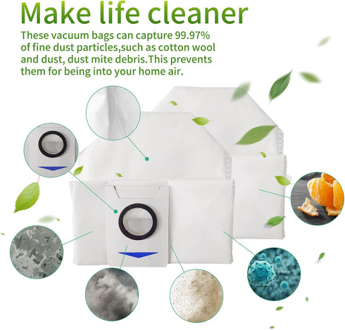 10 pack Replacement Vacuum Cleaner Filter Bags Compatible with ECOVACS DEEBOT X1 OMNI Turbo T10 T20 Robot Vacuum Cleaner…...