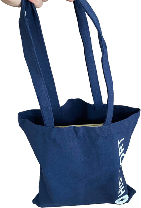 Dark blue canvas tote bag, shoulder bag, cotton shopping bag, casual simple large capacity, light commuting bag,popular multifunctional...
