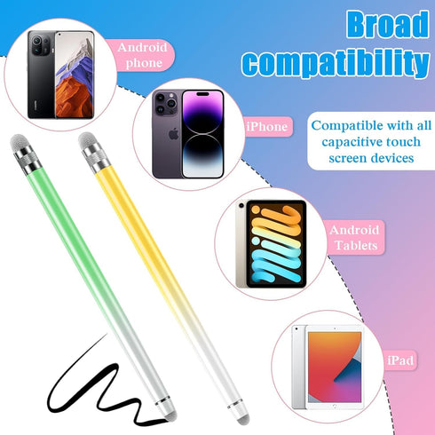 5PCS Stylus Pens for Touch Screens, Stylus Pen for iPhone/iPad/Tablet Android/Microsoft/Surface, Compatible with All Touch Screens (Purple/Pink/Bl...
