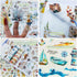 Dwpetzo 278Pcs Seasons Landscape Scrapbooking Journaling Sticker Book Precut, 3 Assorted Adhesive Washi, PET, and Paper Materials Stickers for Jun...