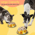Pet Cats Dogs 2 in 1 Food Water Bowls - Non Slip Skid Proof Heavy Duty Pet Cats Dog Food Water Bowls for Feeding Drinking Medium Dogs (Yellow Flow...