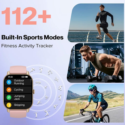 Smart Watch, Fitness Tracker with Dail Calls Speaker, 1.85" TFT-Touch Screen IP68 Waterproof Smartwatch, 112 Sport Modes Activity Tracker with Hea...
