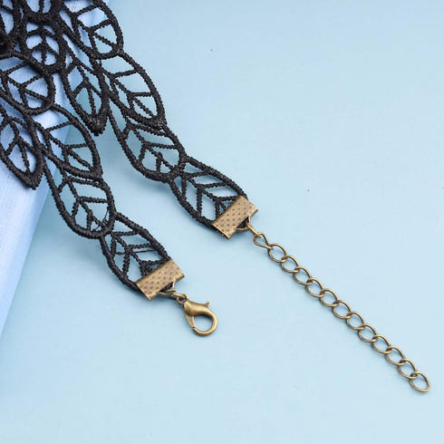 Boho Lace Chain Necklace Black Fringe Crystal Necklace Choker Gothic Drape Crystal Lace Choker Necklace Vintage Cz Waterdrop Necklace Chain Jewelr...
