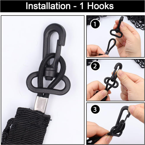 zxbaers Car Rear Cargo Net (35.4"x15.8"), Envelope Style Elastic Trunk Net Organizer Heavy Duty Stretchable Nylon Storage Net Mesh with Hooks for ...