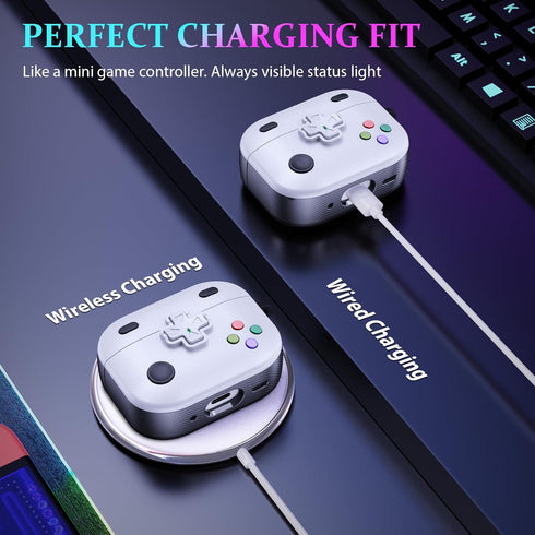 AIRSPO AirPods Pro 2nd Generation Case Cover with Cleaner Kit, Classic Game Player Design Case Military Hard Shell Protective Cover for Apple AirP...