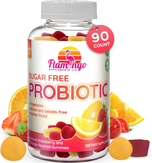 Probiotic Gummies Sugar Free- 5 Billion CFU Reduce Gas, Bloating - Probiotics for Women, Kids and Mens Probiotic- Bacillus Coagulans- Natural, Veg...