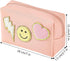 Preppy Patch Makeup Bag Leather Cosmetic Bag Small Makeup Pouch, Portable Waterproof Travel Toiletry Organizer,Cute Preppy Makeup Bag for Women Gi...