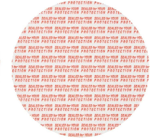 SanDaveVA 70mm Pressure Sensitive PS Foam Seals Cap Liners Tamper Seal Cap Liner Sealed for your Protection Red Print … (100)...