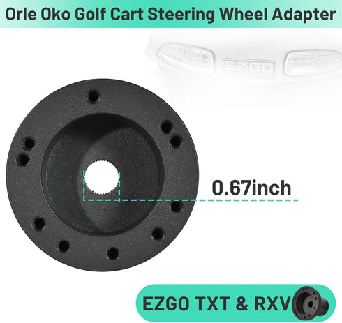 Golf Cart Steering Wheel Adapter For EZGO TXT & RXV Golf Cart Golf Cart Accessories...