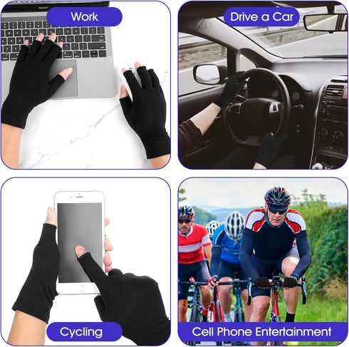 Sibba Arthritis Compression Gloves for Women Men, Compression Fingerless Glove for RSI, Carpal Tunnel, Rheumatiod, Tendonitis...