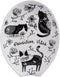 Karma, Boho Spoon Rest, Black and White Ceramic Spoon Rest, Ceramic Spoon Rest for Countertop, Cat...