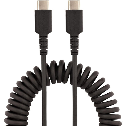 StarTech.com 3ft (1m) USB C Charging Cable, Coiled Heavy Duty Fast Charge & Sync USB-C Cable, USB 2.0 Type-C Cable, Rugged Aramid Fiber, Durable M...