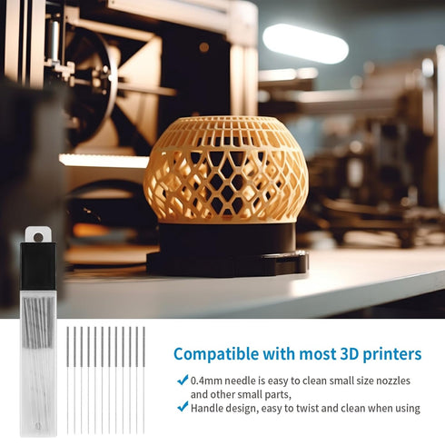 30 Pcs 3D Printer Nozzle Cleaning Kit, 0.4mm 3D Printing Nozzle Needles, Stainless Steel 3D Printer Nozzle Cleaning Needles, 3D Printer Cleaning N...