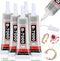 5 PCS 15 ML B7000 Fabric Super Glue, Transparent B-7000 Glue Rhinestone Gems Glue Flexible Adhesive for Crafts Jewelry Making Phone Repair Nail Ar...