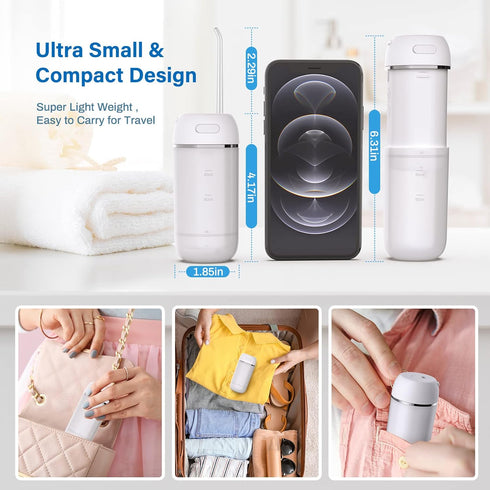 Water Flosser Cordless for Teeth, PONYFREE Mini Portable Oral Irrigator with 9 Pressure Modes, Teeth Cleaner Pick, Unique Pressure Stabilization T...