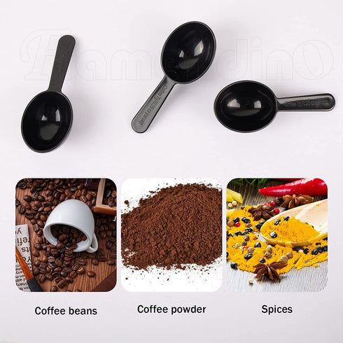 Framendino, 10 Pack Plastic Coffee Measuring Spoons Short Handle Scoops for Tea Sugar Cereal Milk Powder Spices Black 7g...