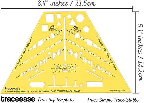 Traceease Electrical Drafting Isometric Piping Template Drawing Stencil,Designing Template Measuring Ruler...