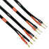 CESS-277-6f Spring Clips Braided-Type Pin Banana Plug to Standard-Type 4mm Banana Plug Speaker Cable, 12 Gauge 680 Strand Count Super Soft Silicon...
