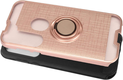 for Motorola Moto G Stylus XT2043, Moto G Power XT2041 (2020 Version) - Hybrid Phone Case w/Ring Stand - RS2 Rosegold...