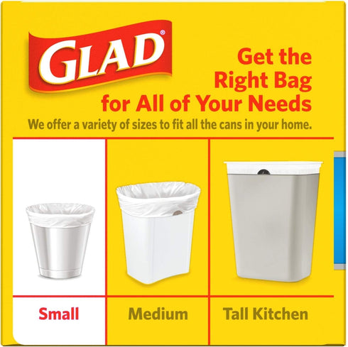 Glad Trash Bags, Small Garbage Bags - OdorShield 4 Gallon White Trash Bag, Febreze Fresh Clean - 26 Count...