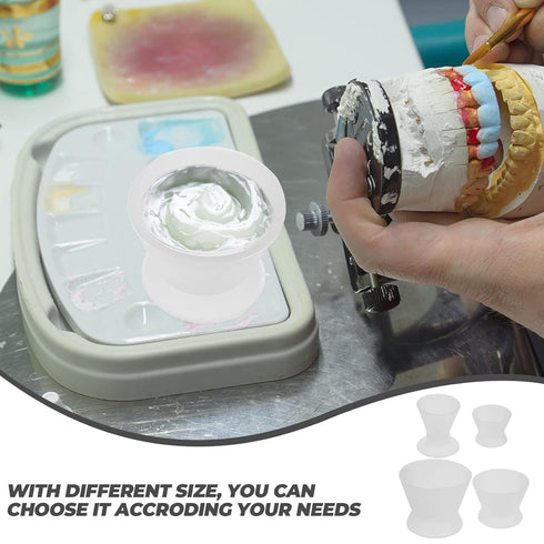 Healifty Dental Silicone Mixing Cup Lab Rubber Mixing Cup Self Coagulation Practical Dental Oral Cup...
