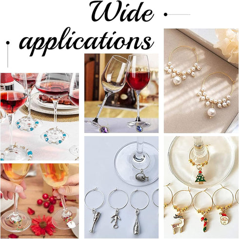 UNICRAFTALE 200pcs 20mm Ear Wine Glass Hypoallergenic Stainless Steel Hoop Earring 0.7mm Pin DIY Earring Wires Findings for Women Hoop Earrings Ma...