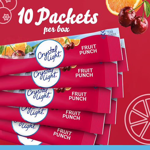 Crystal Light On The Go Fruit Punch Drink Mix, 10-Count Boxes (Pack of 6)...
