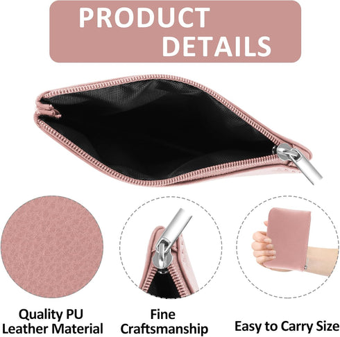 simarro Coin Purse, Vegan Leather Lychee Pattern Zipper Change Purse Portable Coin Wallet Mini Change Holder for Women Coin Pocket for Women Credi...