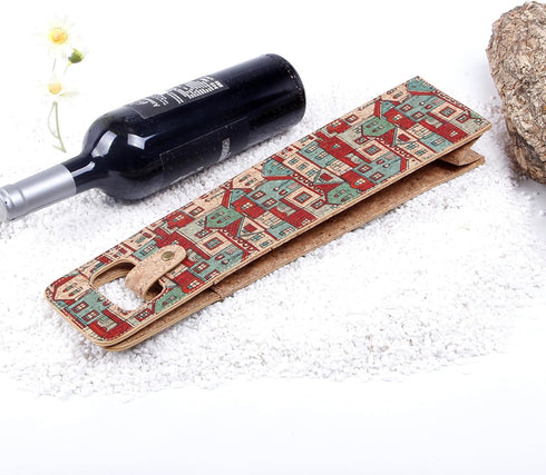 1 Bottle Wine Gift Bag, Reusable Cork Wine Tote Carrier, Champagne Beer Gift Bags for Picnic Beach Party Travel -Good Gifts for Wine Lover...