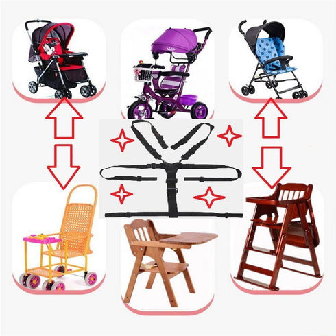 5 Point Harness Baby Safety Belt Universal High Chair Seat Belt for Wooden High Chair Pushchair...