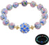 Firefly Glass Bracelets Firefly Beads Bracelet Glow in The Dark for Women - Murano Glass Jewelry Luminous Beaded Bracelet Healing Crystal Mermaid ...
