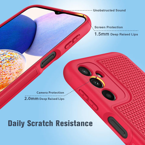 FNTCASE for Samsung Galaxy A14 5G Case: Dual Layer Protective Heavy Duty Cell Phone Cover Shockproof Rugged with Non Slip Textured Back - Military...