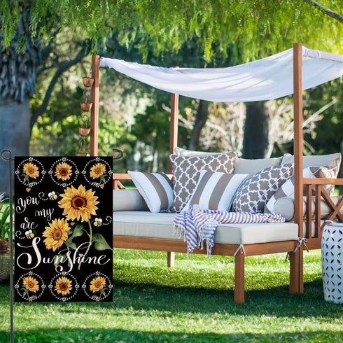 Summer Sunflowers Garden Flags for Outside 12x18 inch Double Sided, Seasonal You Are My Sunshine Yard Flags, Small Spring Decor Farmhouse Outdoor ...