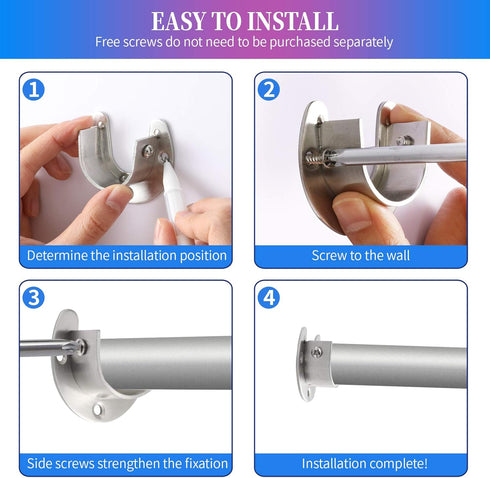 Creatyi Heavy Duty Closet Rod Holders with 1 1/4 Inch Rod Supports (2 PCS, Silver)...