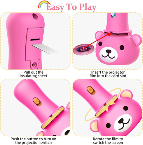 Projector Flashlights for Kids - Toy Flashlight with 80 Patterns,Kids Early Learning Educational Interactive Toy,Cute Bear Shape,Present for Age 3...