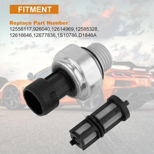 12677836 Engine Oil Pressure Sensor/Switch/Sending Unit with Screen Filter D1846A for Chevrolet Chevy Silverado GMC Sierra Buick Lacrosse Cadillac...